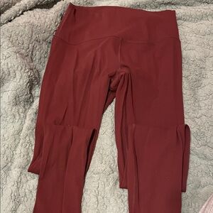 Crazy Yoga Women's Burgundy High-Waisted Leggings